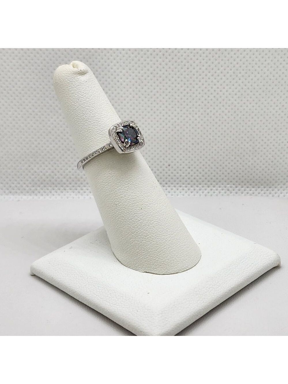 Brand New Sterling Silver 925 Square Multi Gemstone Ring
